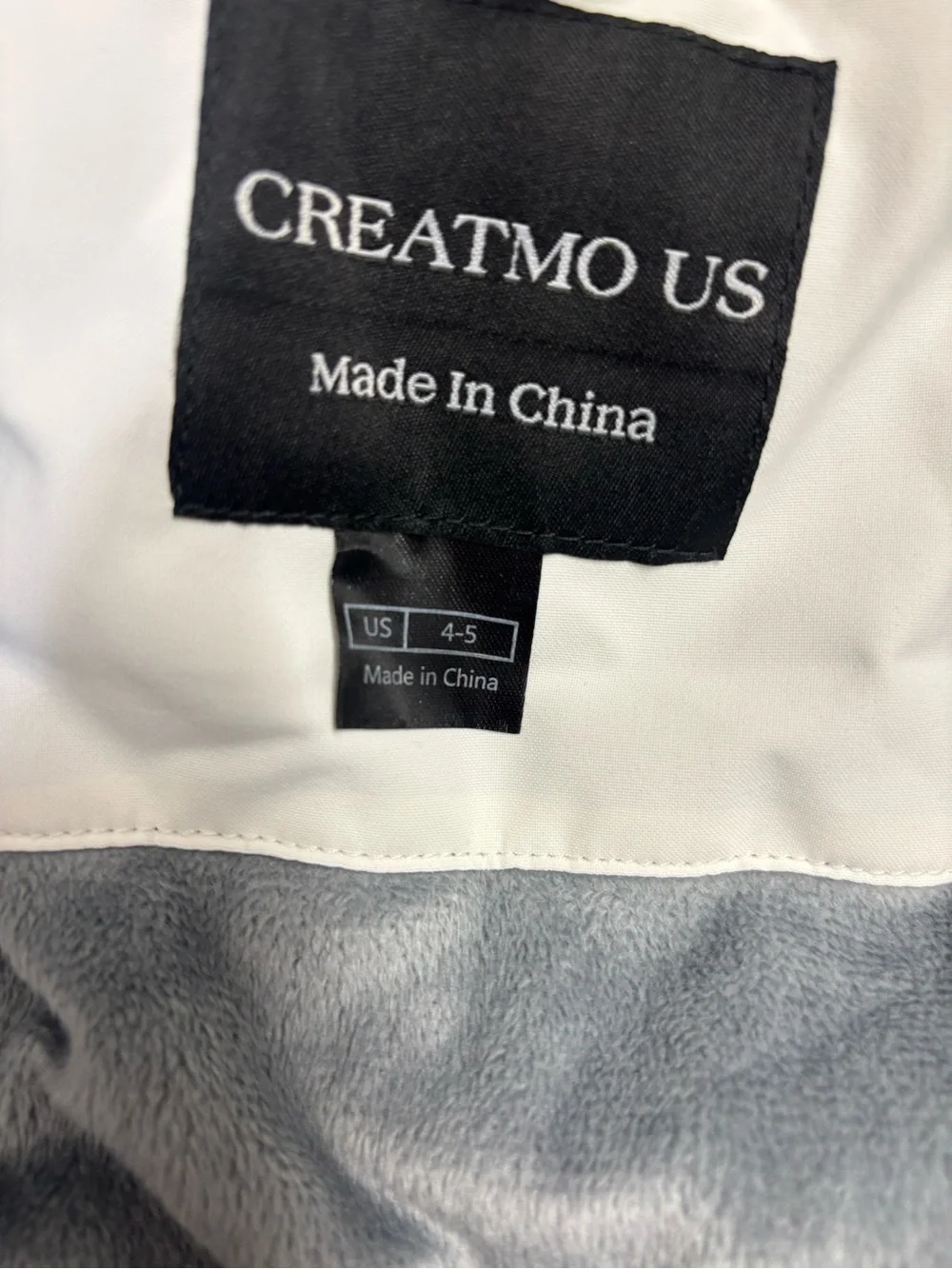 Kids White Puffer Jacket with Black Trim